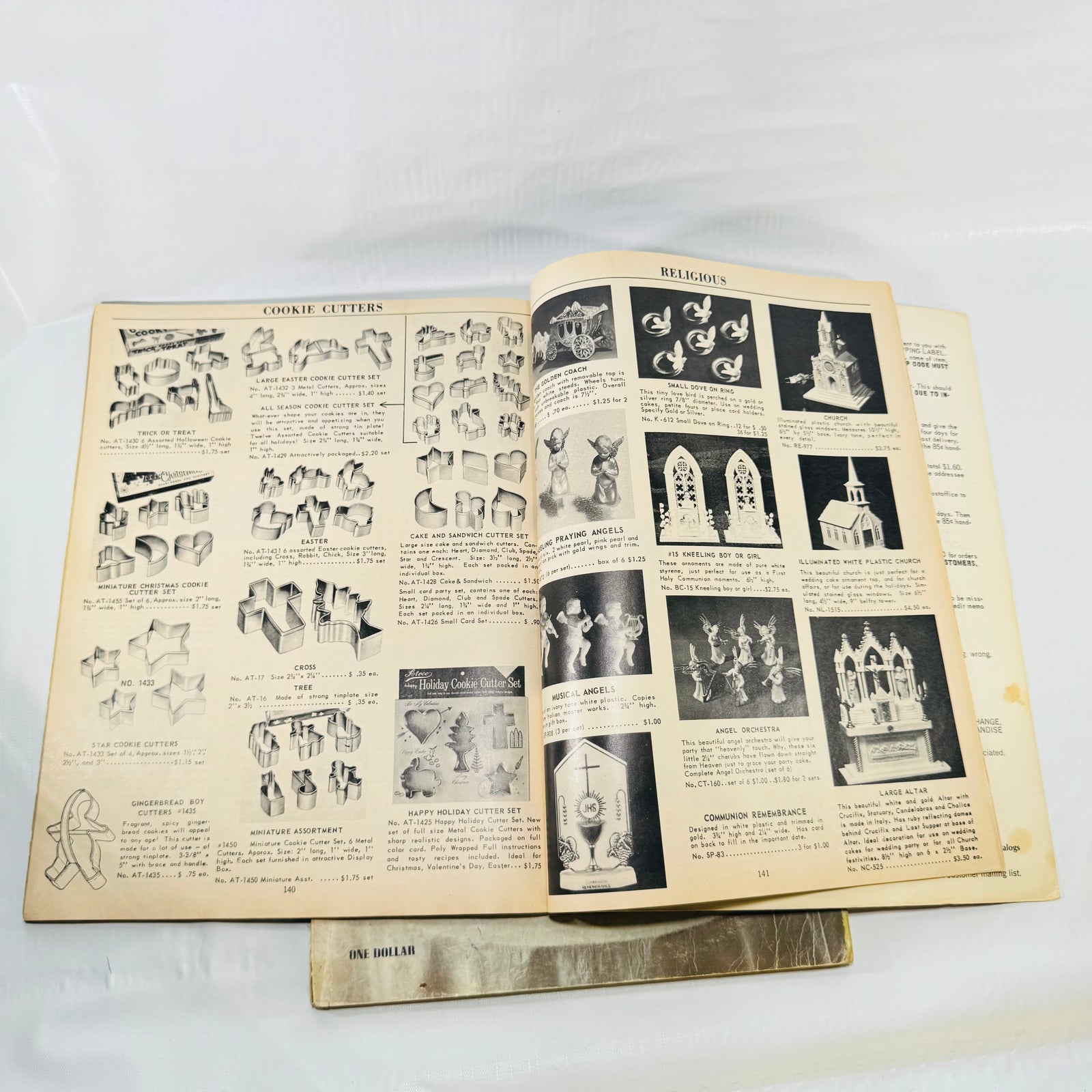 Wilton cookie cutters and religious cake ornaments, pages 140 and 141