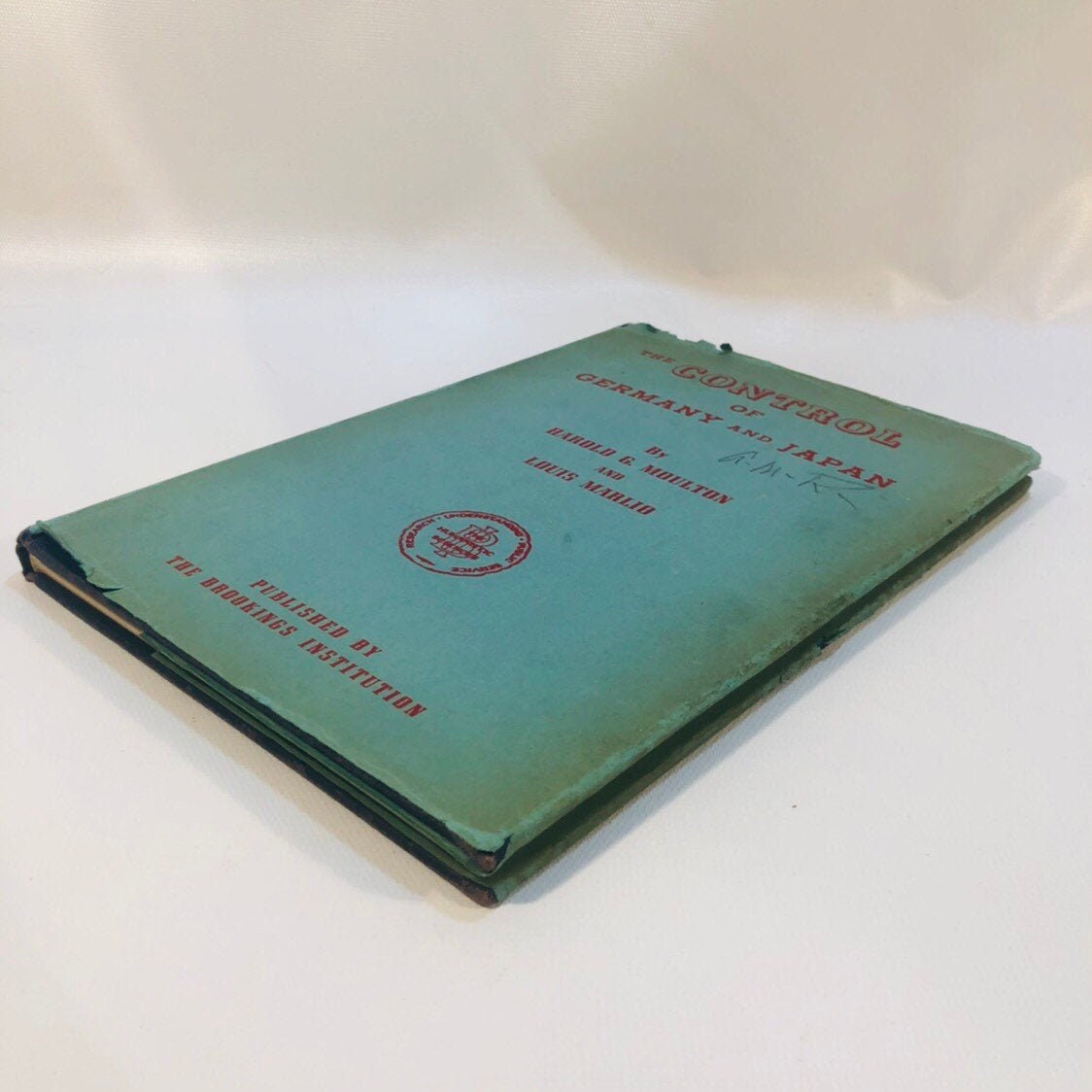 The Control of Germany and Japan by Harold G. Moulton 1944 Vintage Book