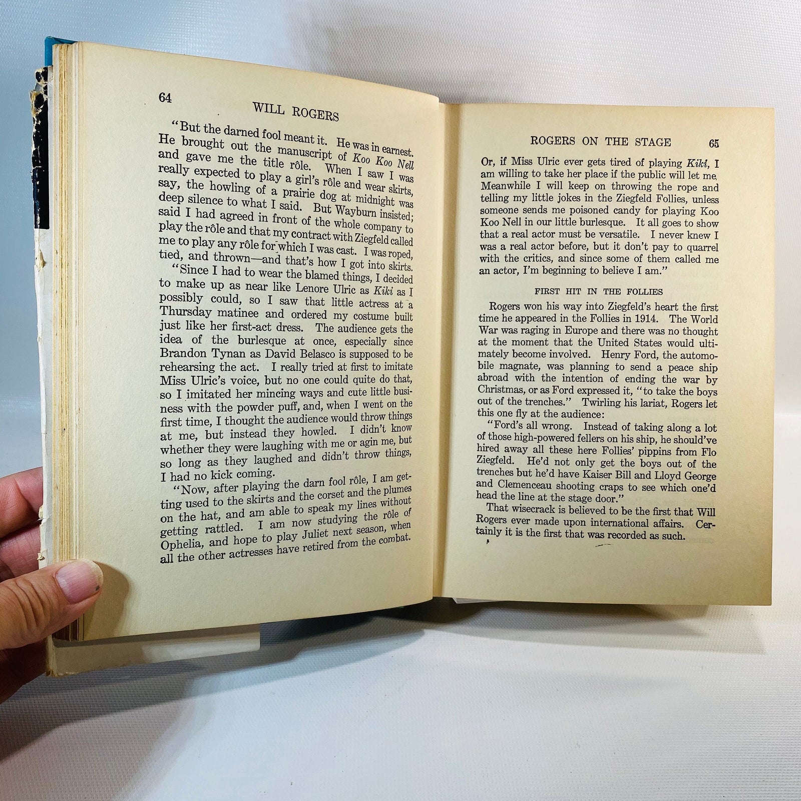 Will Rogers Ambassador of Good Will Prince of Wit & Wisdom by P.J. Thomas 1935 Vintage Book