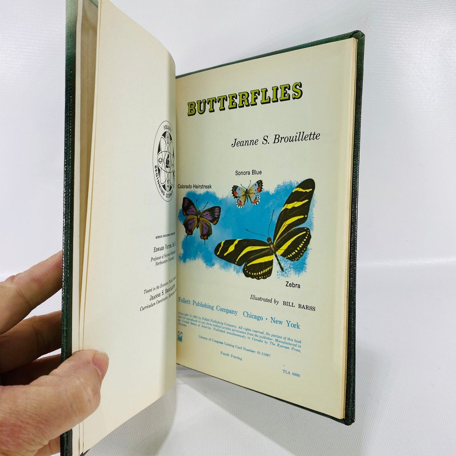Butterflies by Jeanne Brouillette 1961 Follett Science BookVintage Book