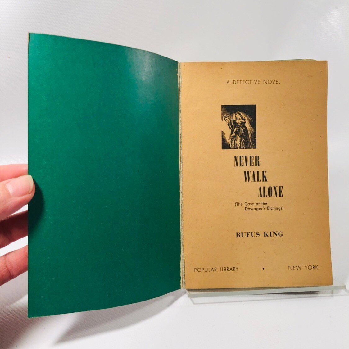 Vintage Paperback Never Walk Alone by Rufus King 1951 Popular Library Book Number 362