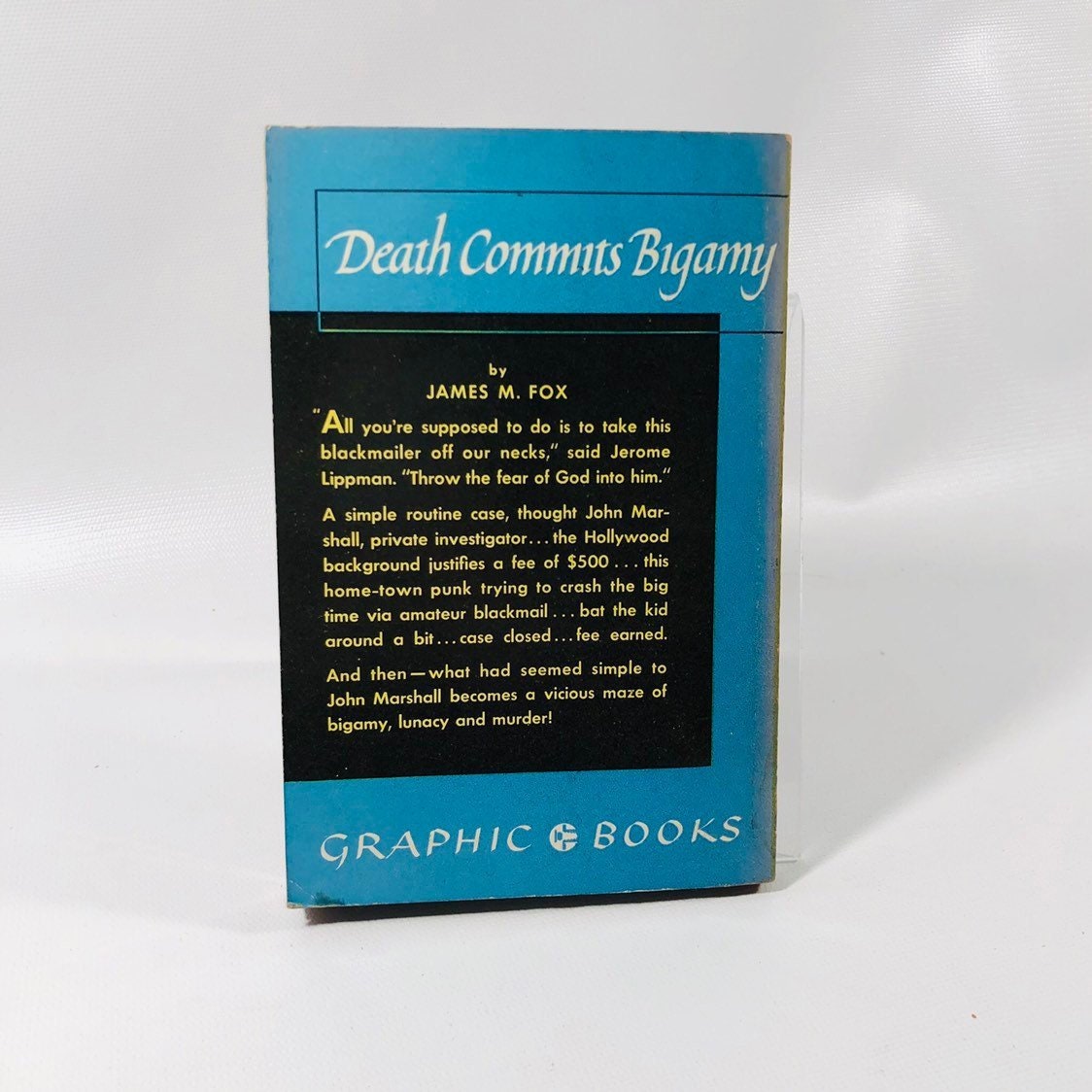 Vintage Graphic Book Death Commits Bigamy by James M. Fox 1949
