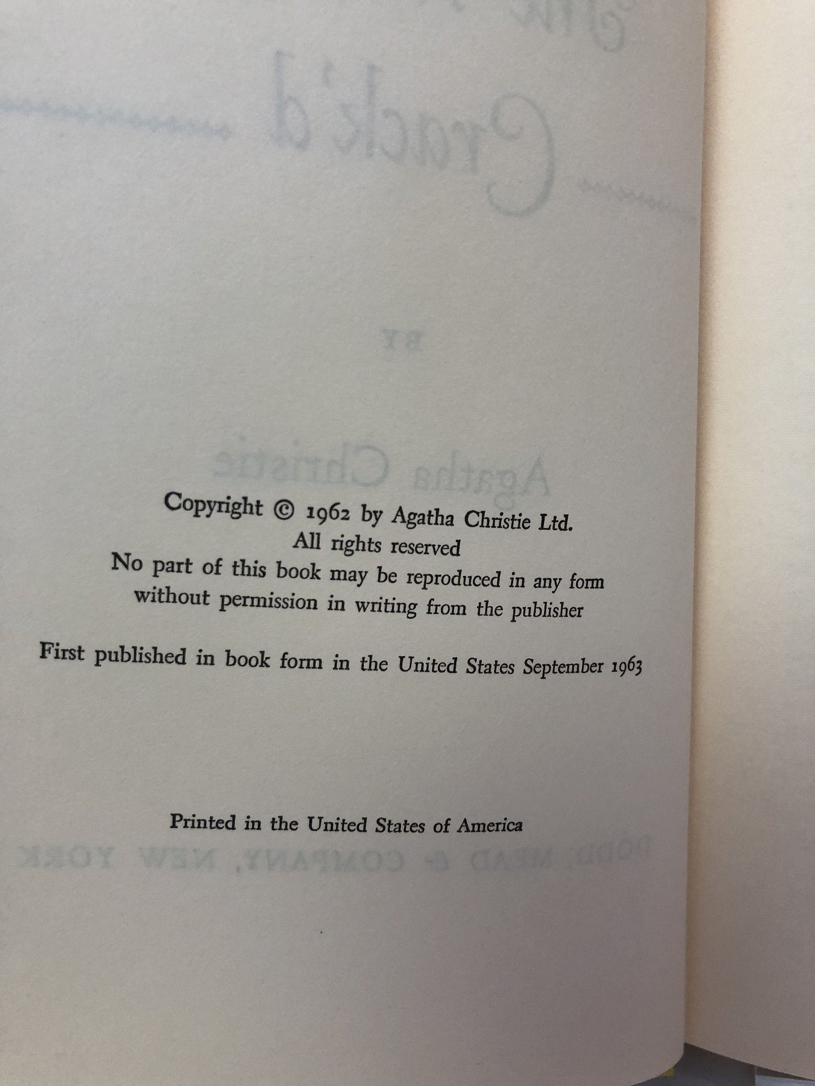 The Mirror Cracked Book Number Nine in the Miss Jane Marple Series by Agatha Christie 1962 Vintage Book