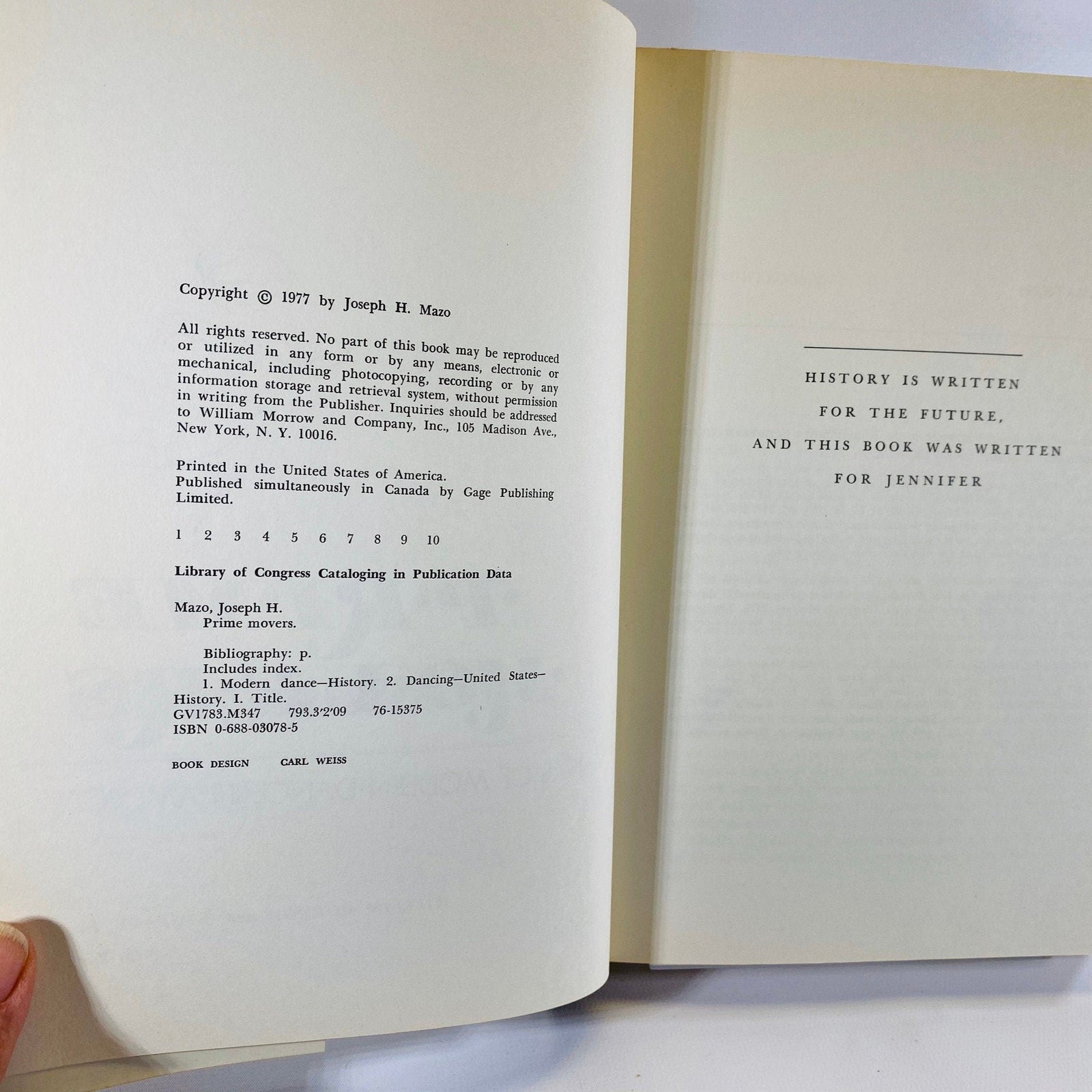Prime Movers the Makers of Modern Dance in America by Joseph H. Mazo 1977 Vintage Book