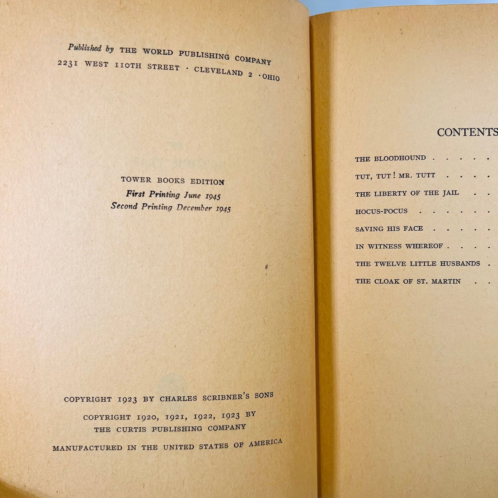 Tut, Tut, Mr. Tutt by Arthur Train 1923 World Publishing Company Vintage Book