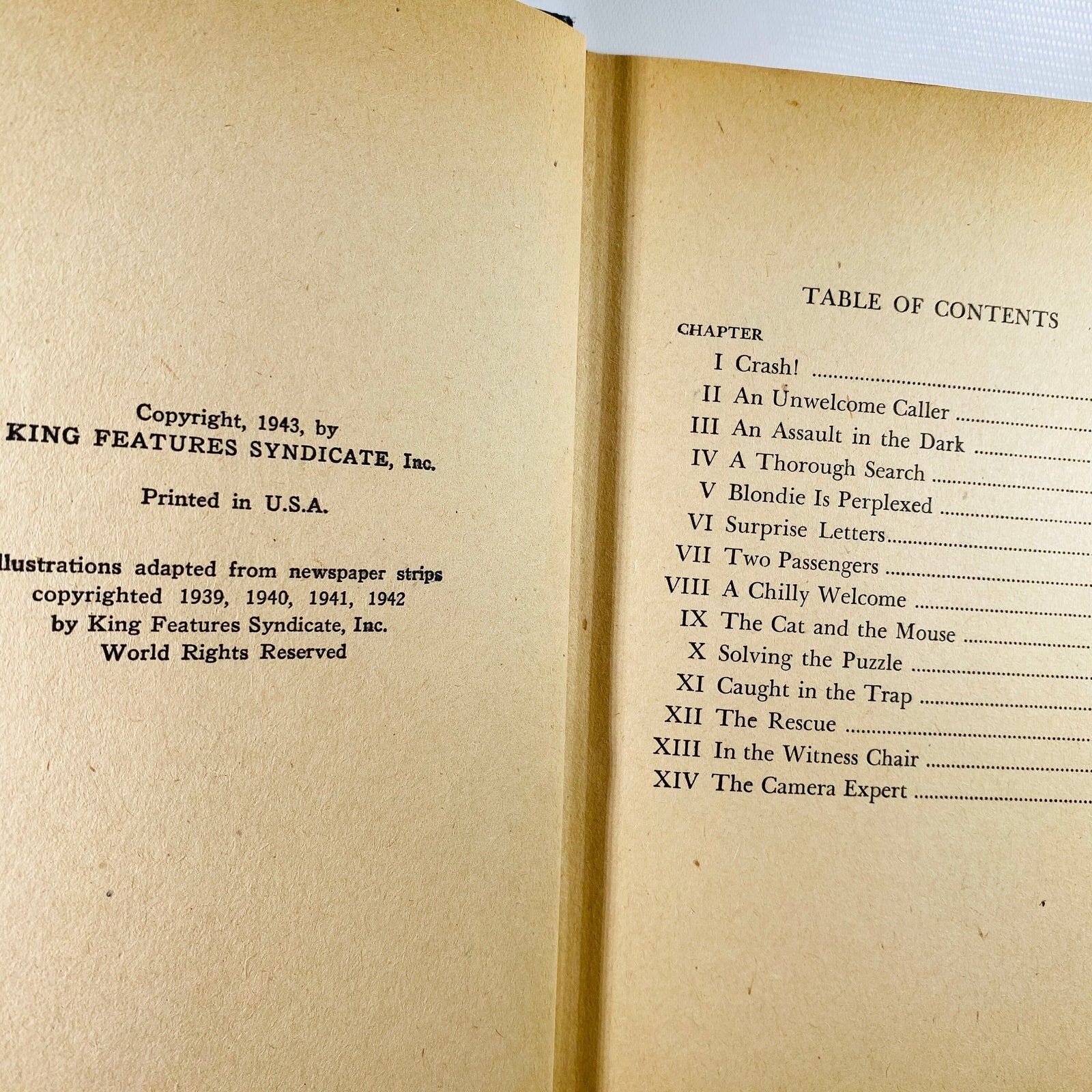 Blondie and Dagwood's Snapshot Clue by Chic Young 1943 Vintage Book