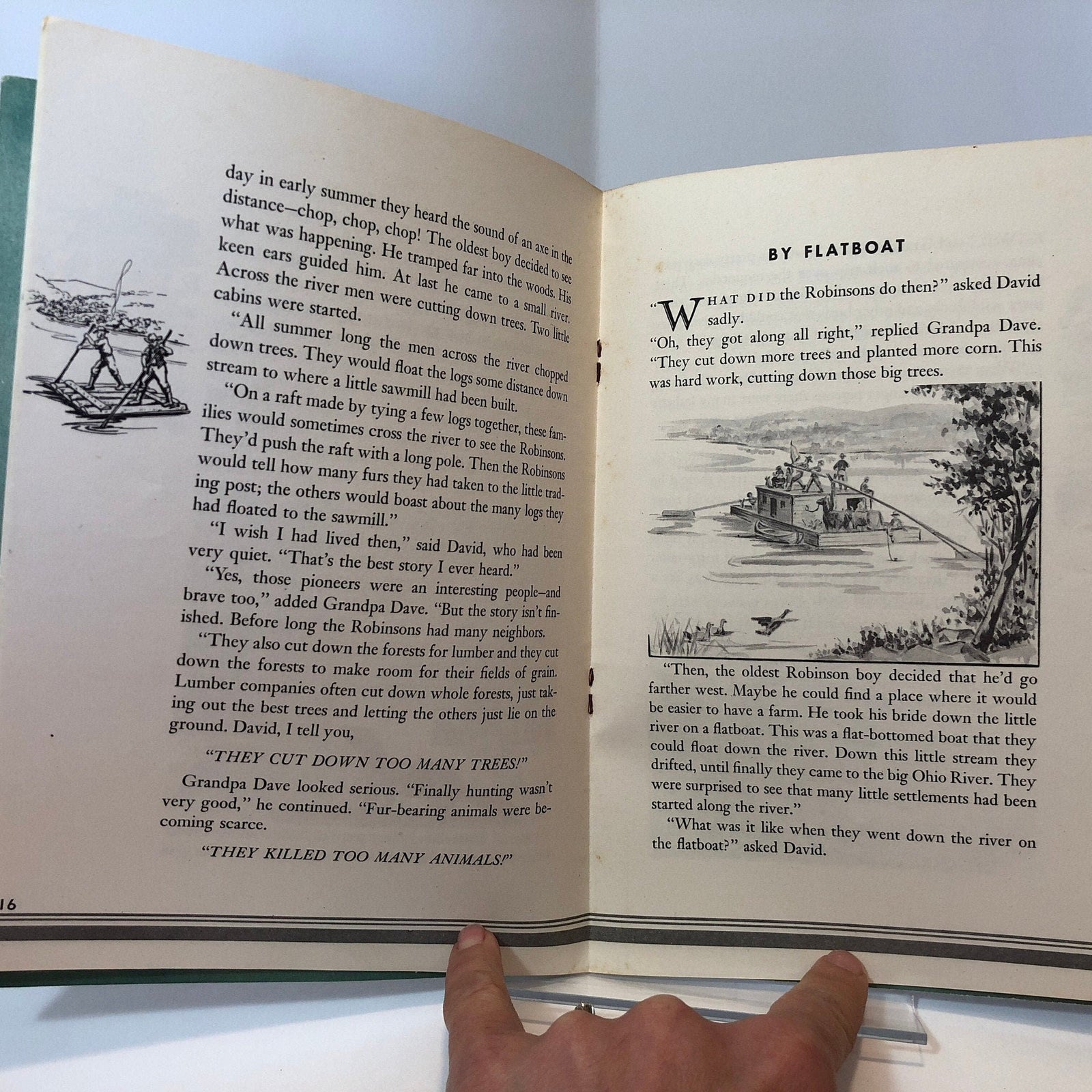 By Flatboat chapter with a river drawing, National Wildlife Federation booklet 1953