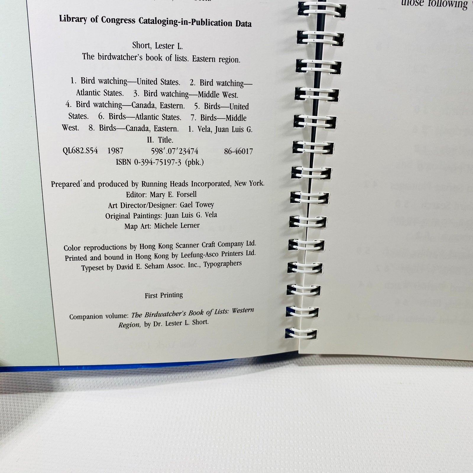 The Birdwatcher's Book of Lists by Dr. Lester Short 1987 First Printing