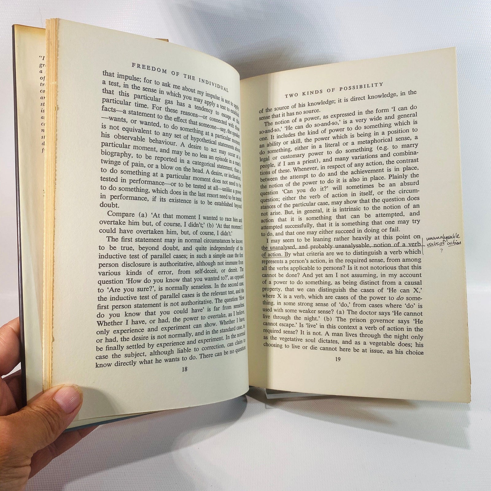 The Freedom of the Individual by Stuart Hampshire 1965 Vintage Book