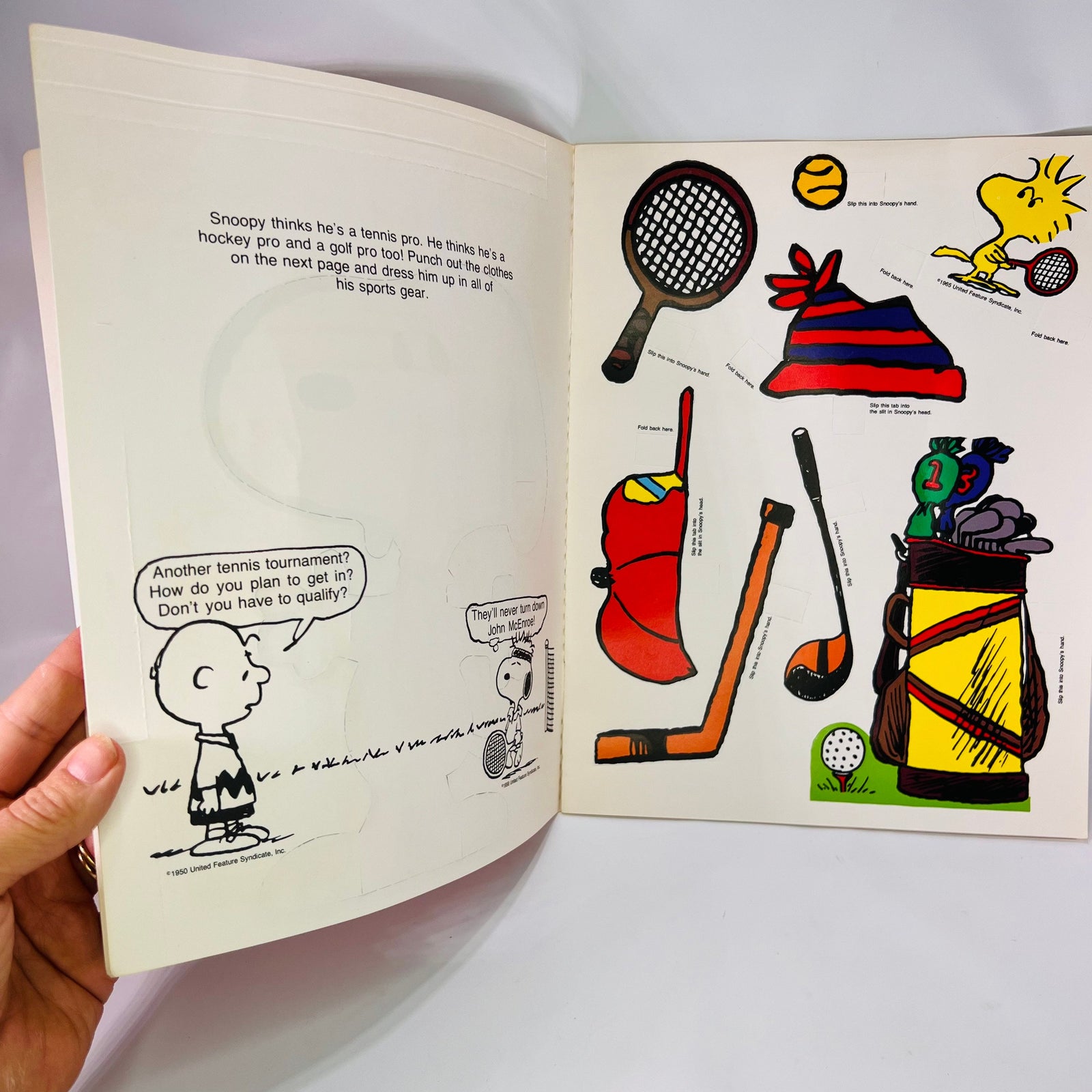Snoopy Disguise Kit Vintage Peanuts Punch Him Out Paper Doll Activity Funny Costumes Scholastic Books 1982 United Feature Syndicate Inc