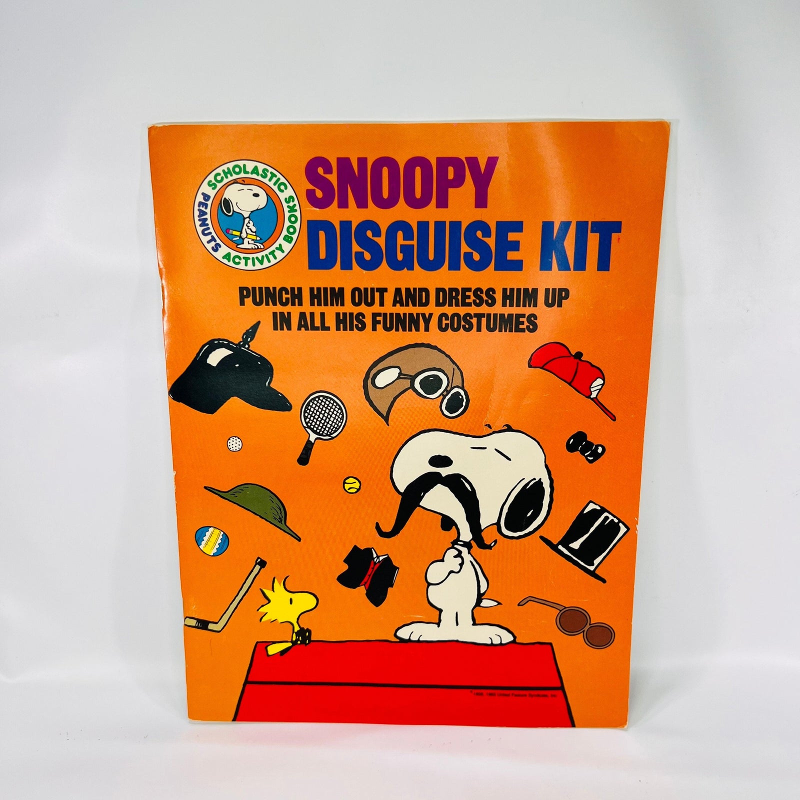 Snoopy Disguise Kit Vintage Peanuts Punch Him Out Paper Doll Activity Funny Costumes Scholastic Books 1982 United Feature Syndicate Inc