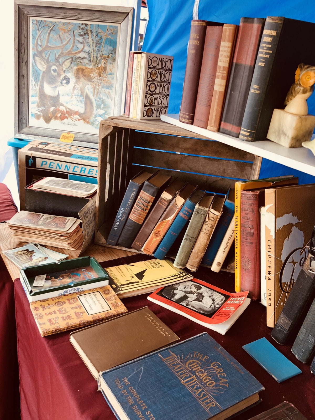 vintage books at antique shows a fun combination 