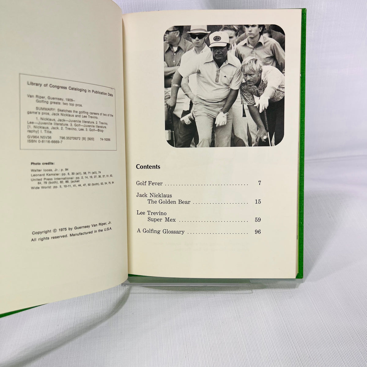 Golfing Greats Two Top Pros by Guernesy Van Riper, Jr. 1975 Garrard Publishing Co.