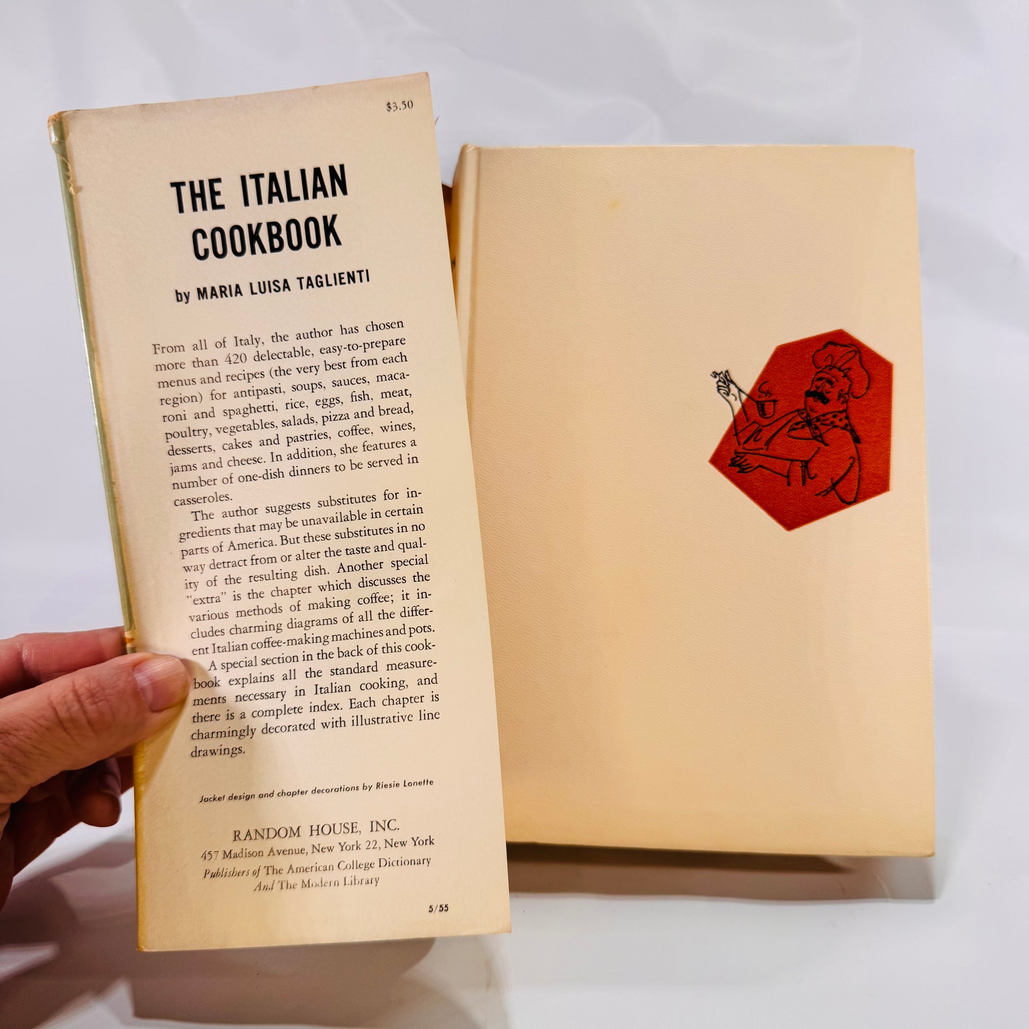 The Italian Cookbook by Maria Luisa Taglienti (1955), Vintage Hardcover Cookbook