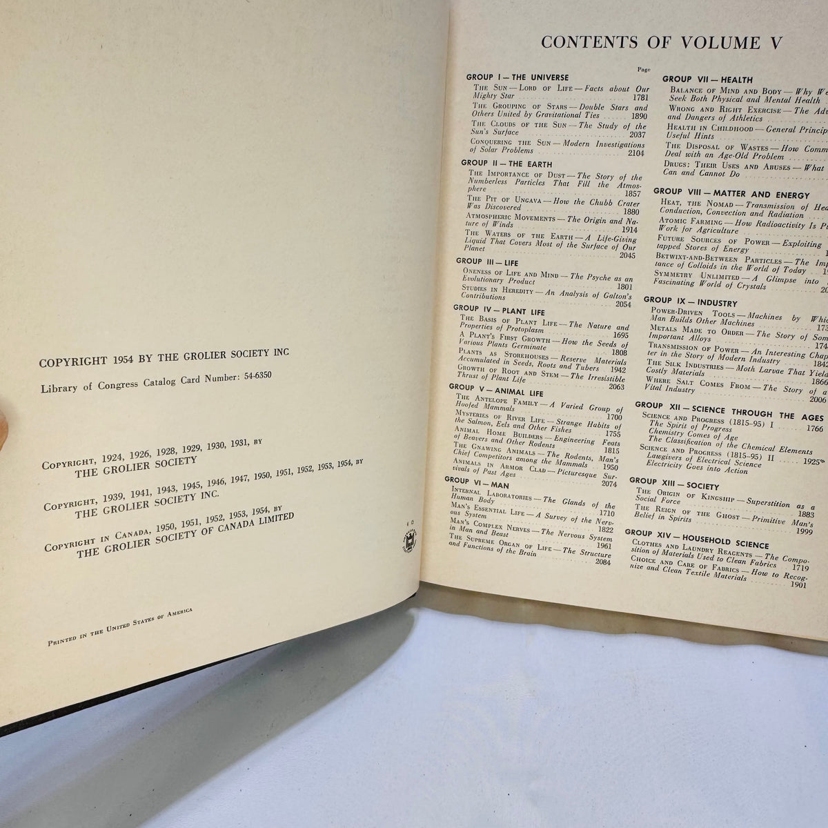The Book of Popular Science Set by The Grolier Society Inc. 1954 Ten Volumes Hardcover