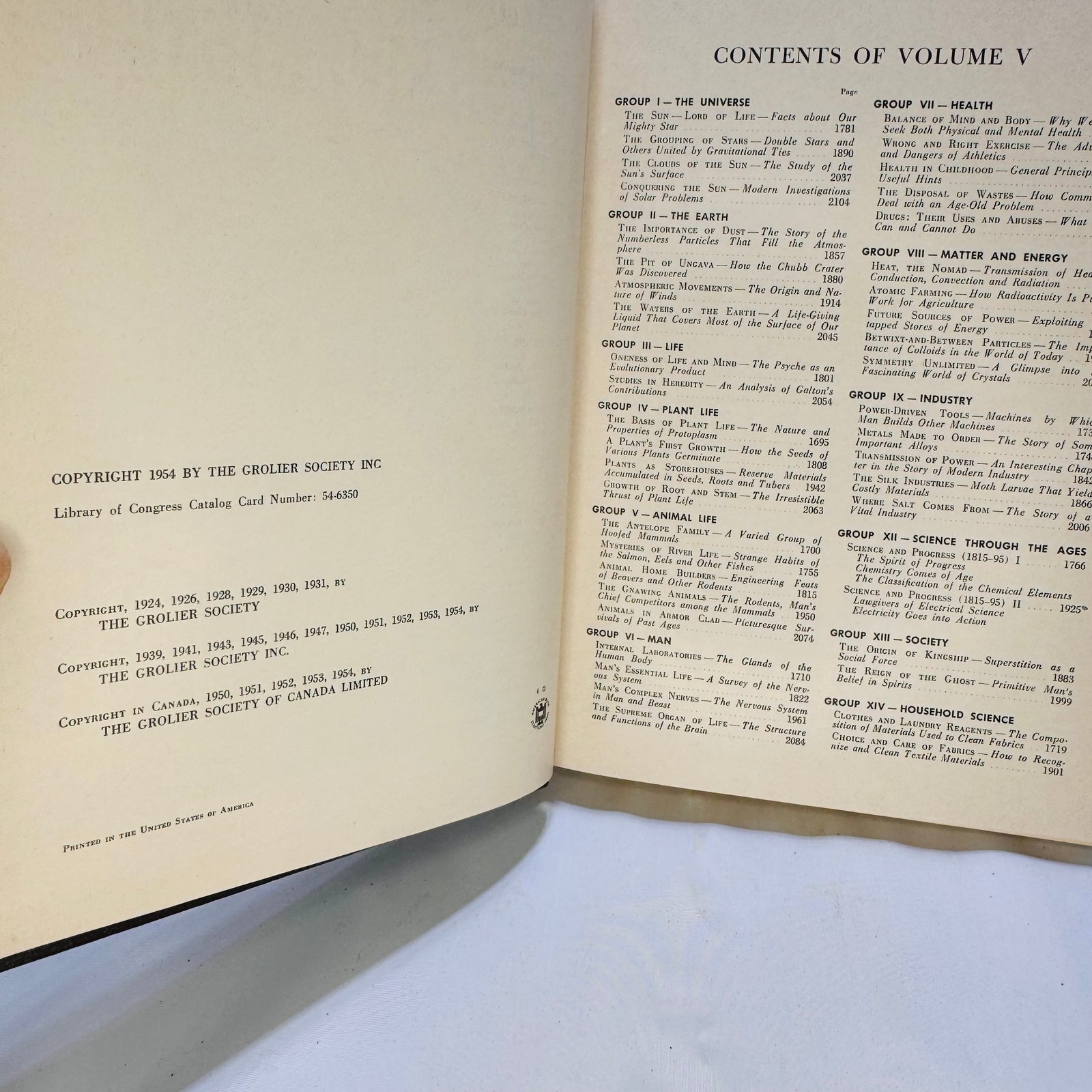 The Book of Popular Science Set by The Grolier Society Inc. 1954 Ten Volumes Hardcover