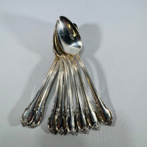 1847 Rogers Bros Remembrance Silverplate Spoons Set of 9 Vintage 1948 Floral Flatware