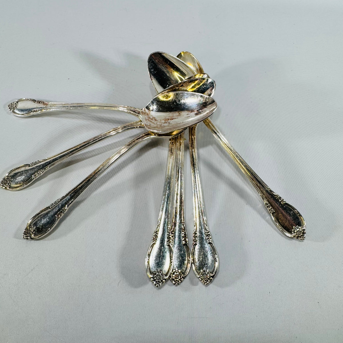 Set of 7 Vintage 1847 Rogers Bros Remembrance Teaspoons – Silverplate, 1948