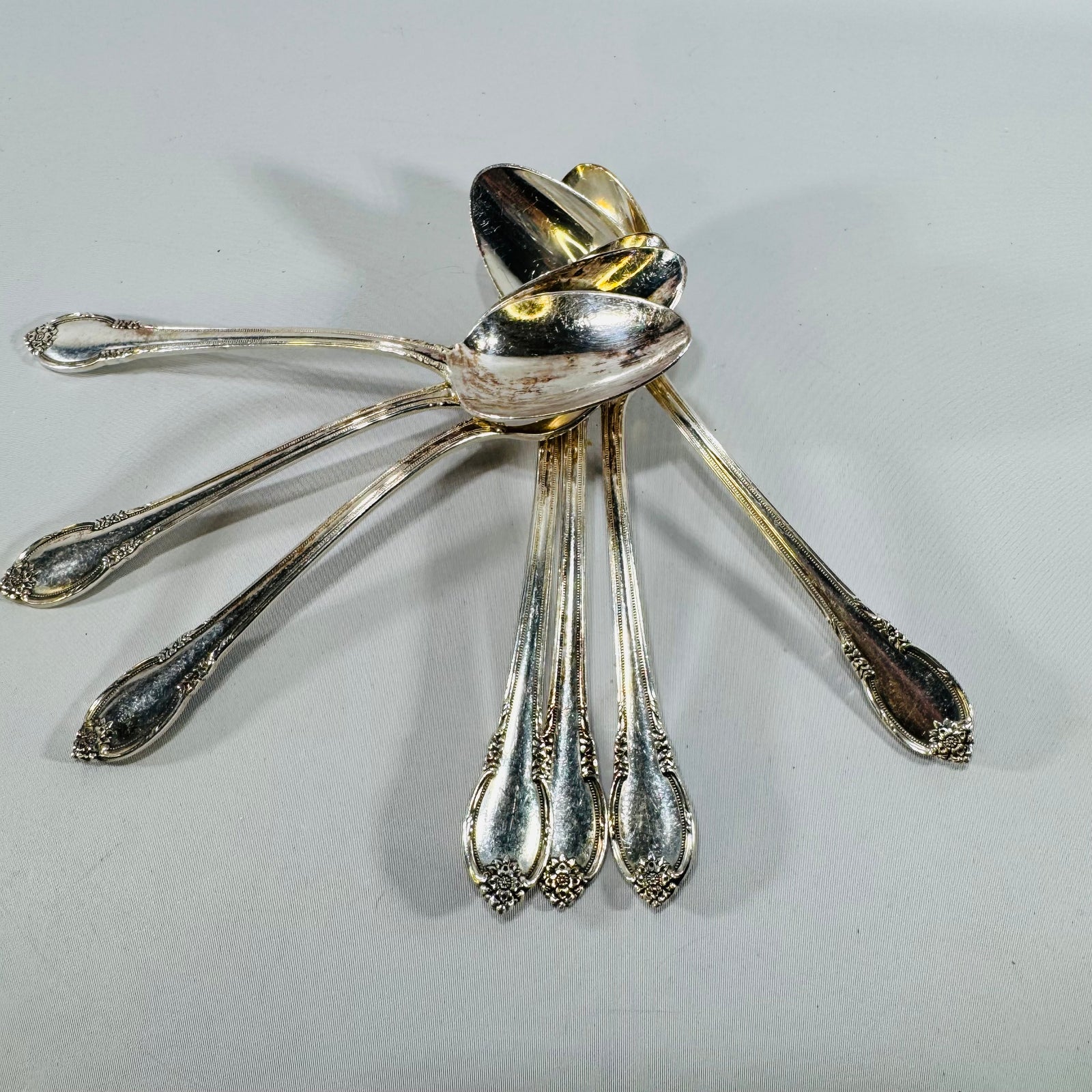 Set of 7 Vintage 1847 Rogers Bros Remembrance Teaspoons – Silverplate, 1948