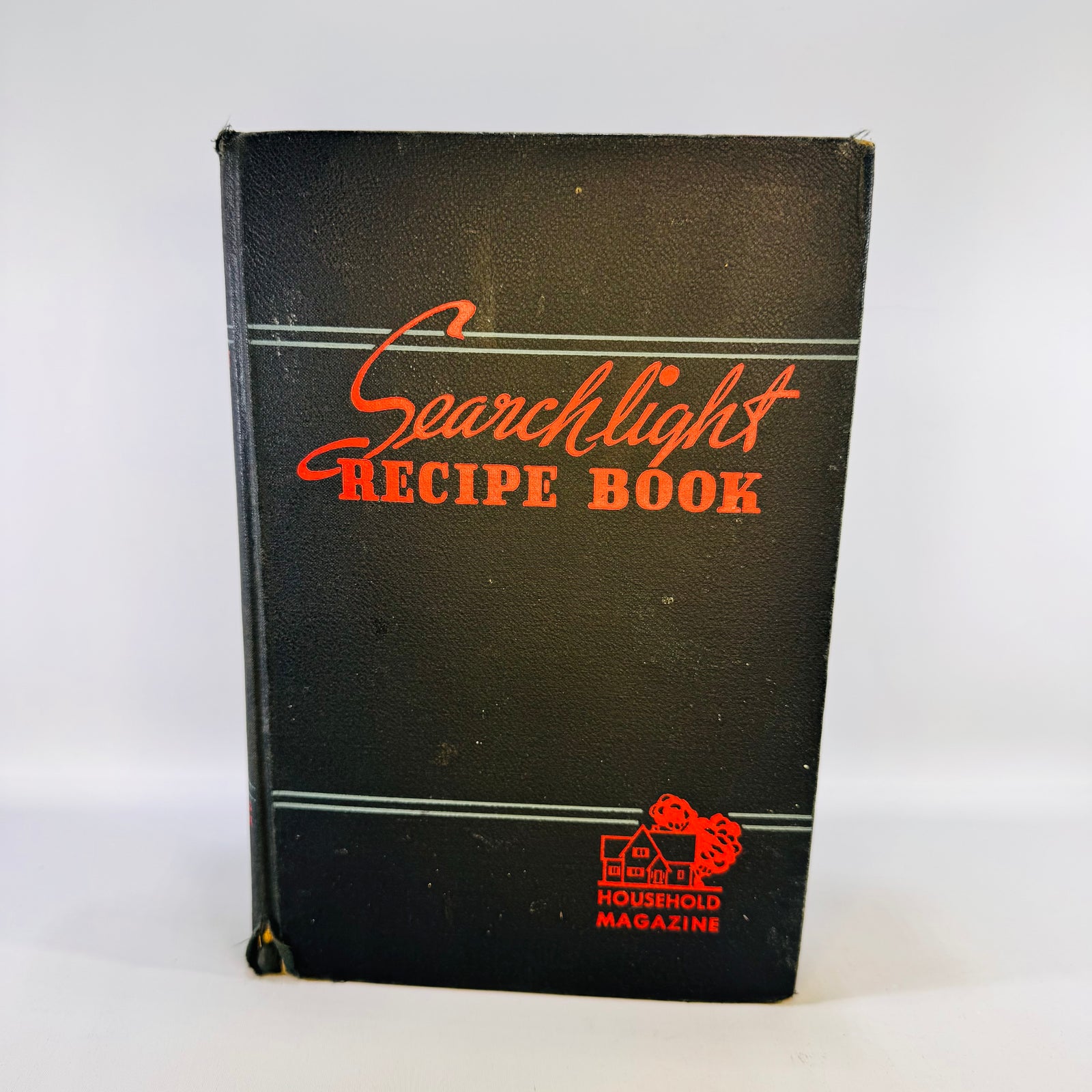 1944 Household Searchlight Recipe Book 17th Edition Thumb Indexed Vintage Hardcover Cookbook