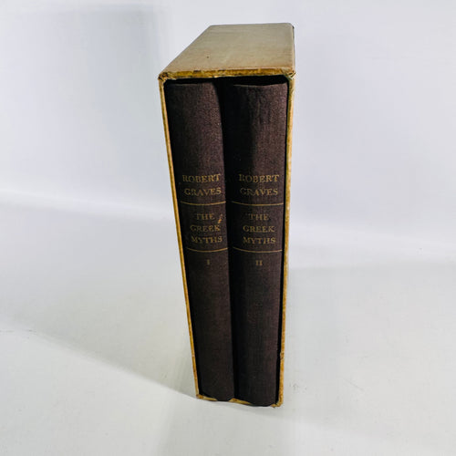 1957 The Greek Myths by Robert Graves Two Volume Hardcover Set with Slipcase and Foldout Map