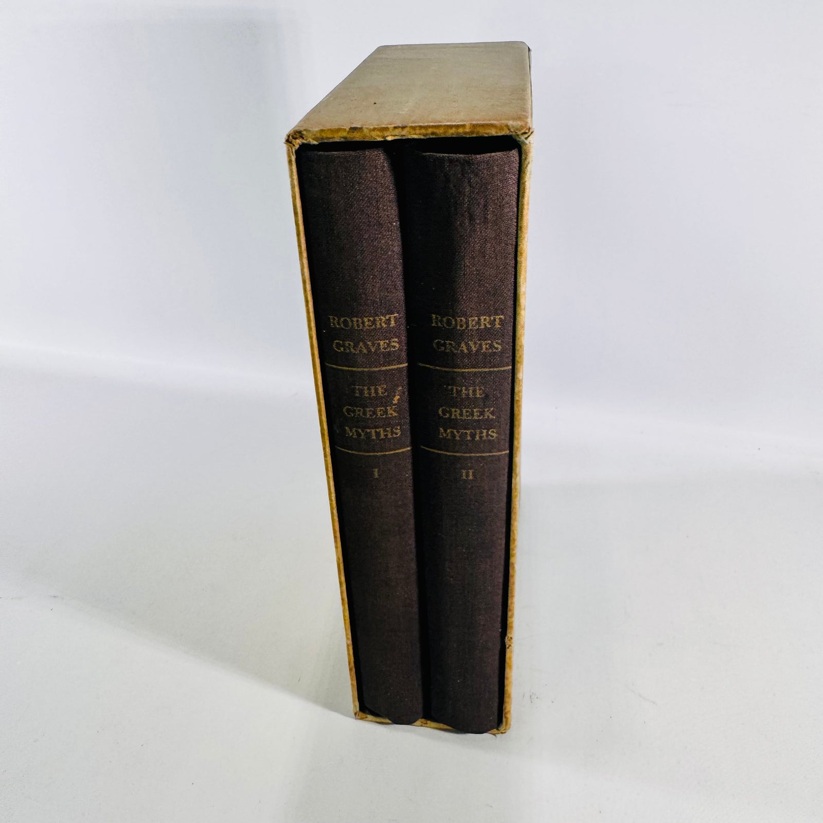 1957 The Greek Myths by Robert Graves Two Volume Hardcover Set with Slipcase and Foldout Map