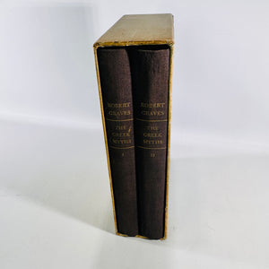 1957 The Greek Myths by Robert Graves Two Volume Hardcover Set with Slipcase and Foldout Map