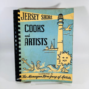 Vintage Jersey Shore Community Cookbook — Jersey Shore Cooks and Artists (1958) — Point Pleasant Hospital Guild | Illustrated Plastic Comb Binding, Regional Cooking / Community Cookbook
