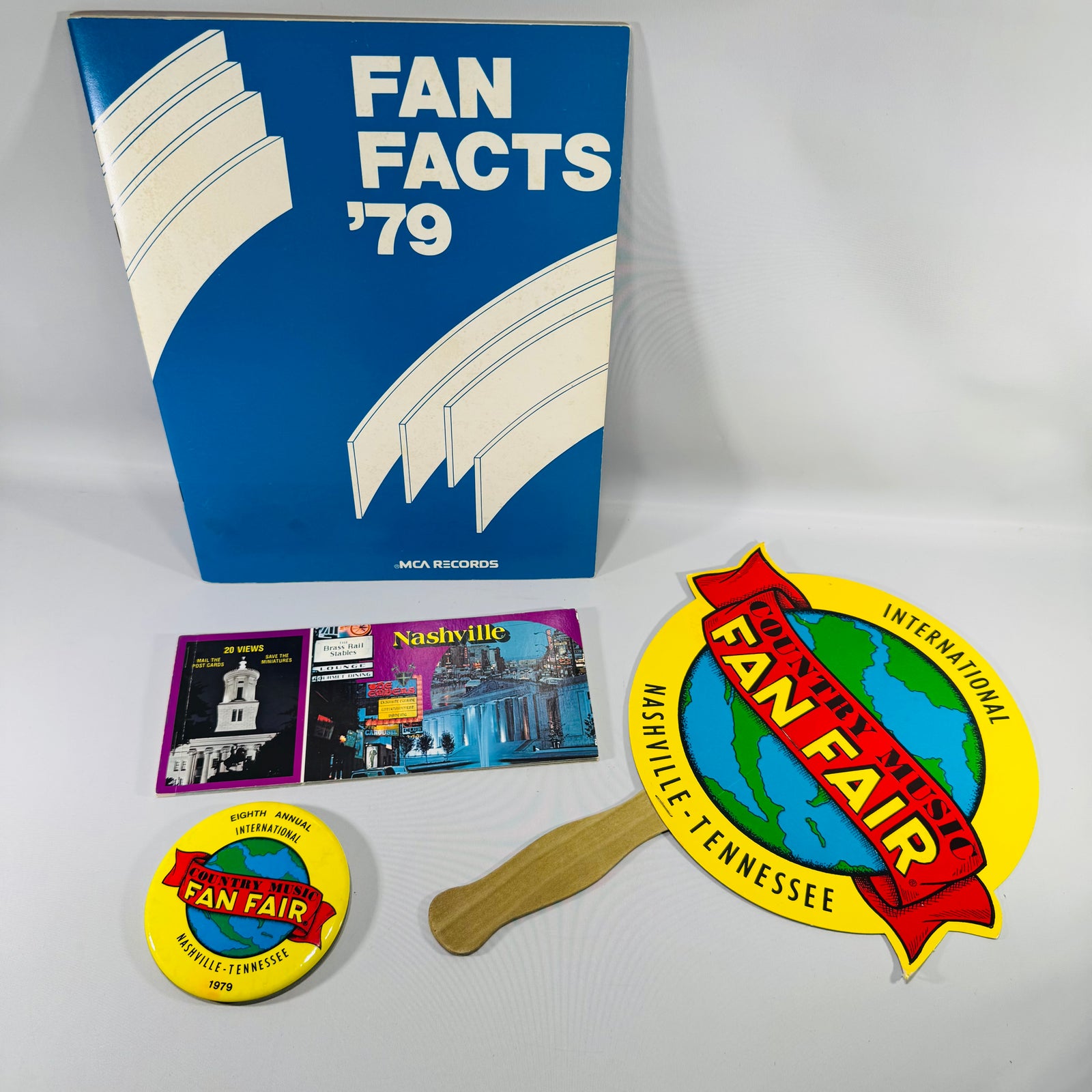 1979 Country Music Fan Fair Memorabilia Bundle MCA Records Fan Facts Booklet Nashville Souvenirs