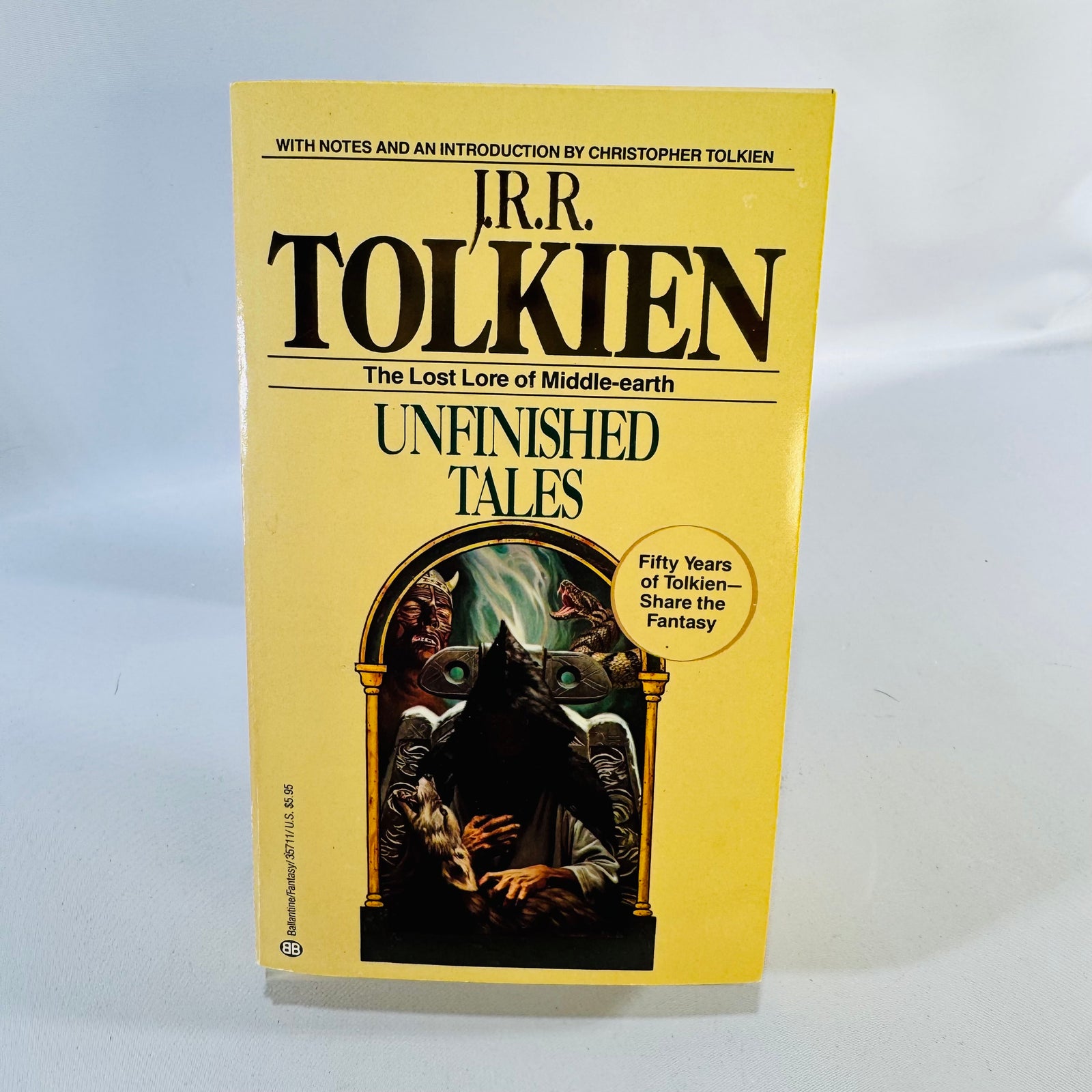 Unfinished Tales J.R.R. Tolkien 1988 Ballantine Paperback Yellow Cover Middle-earth Lore