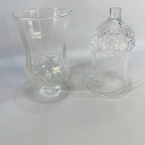 Vintage Homco Peg Votive Candle Holders Pair Fluted Glass Inserts for Wall Sconces or Candlesticks