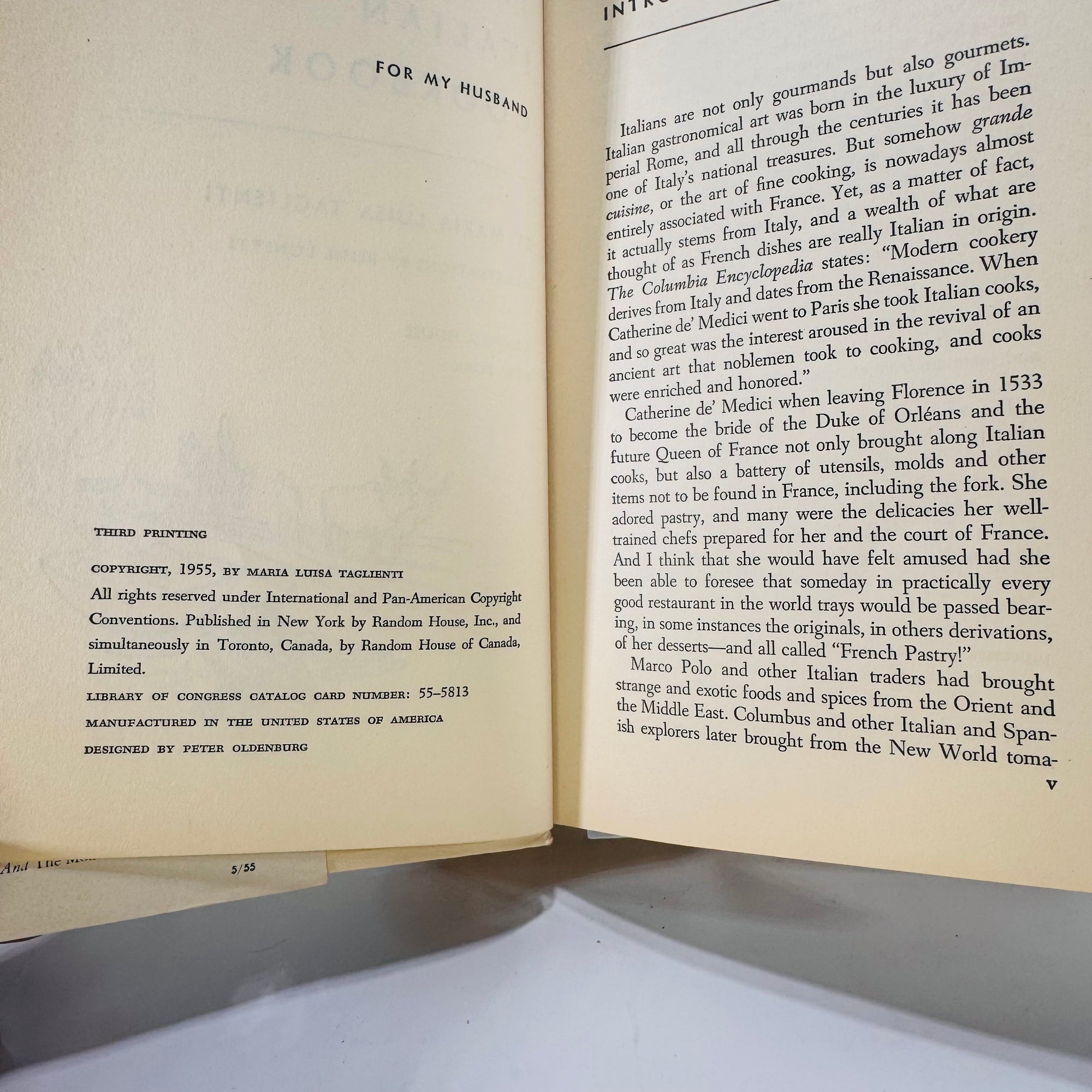 The Italian Cookbook by Maria Luisa Taglienti (1955), Vintage Hardcover Cookbook