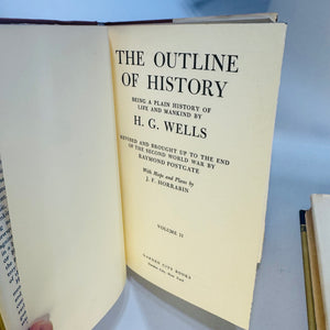 The Outline of History — H.G. Wells Two-Volume Set with Maps and Illustrations