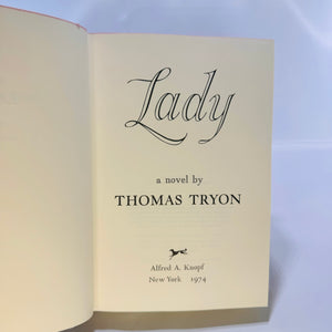 Lady by Thomas Tryon 1974 First Edition Alfred A. Knopf