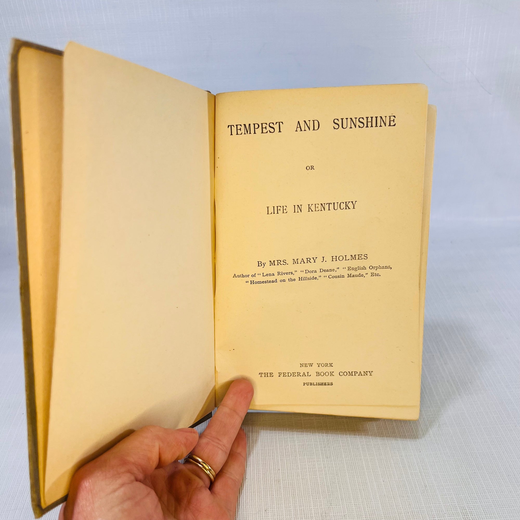 Tempest and Sunshine or Life in Kentucky by Mrs. Mary J. Holmes The Federal Book Company