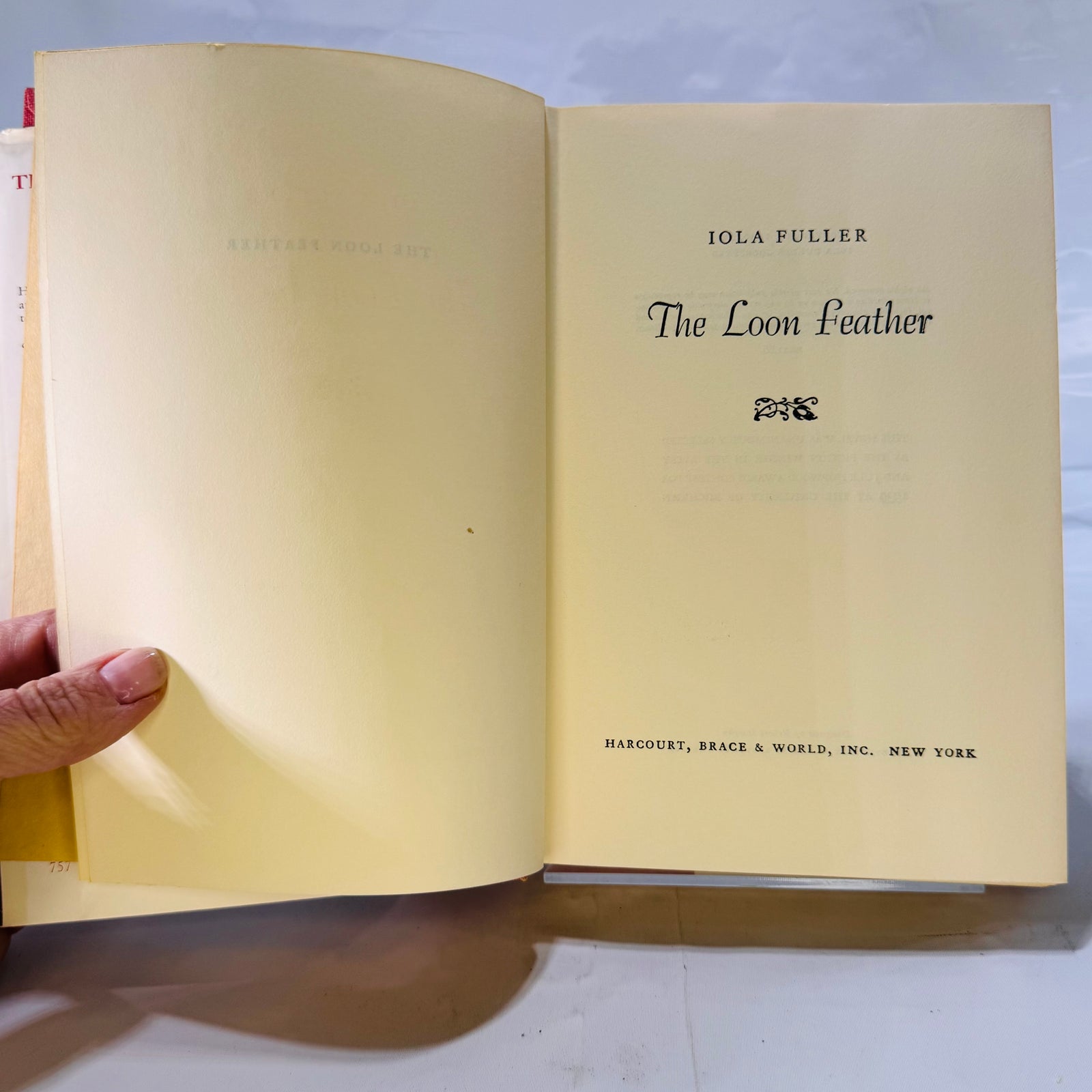 The Loon Feather by Iola Fuller (1940), Harcourt Brace & World Inc., Hardcover with Dust Jacket