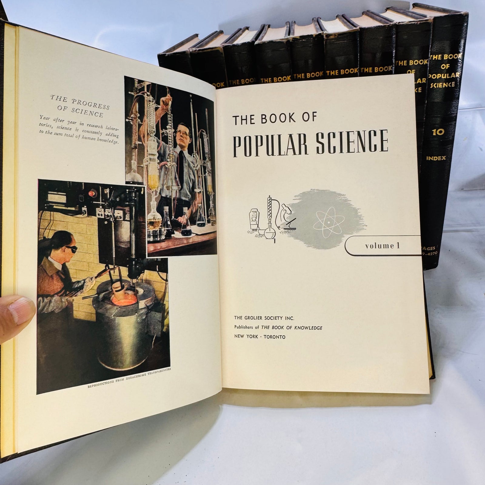 The Book of Popular Science Set by The Grolier Society Inc. 1954 Ten Volumes Hardcover