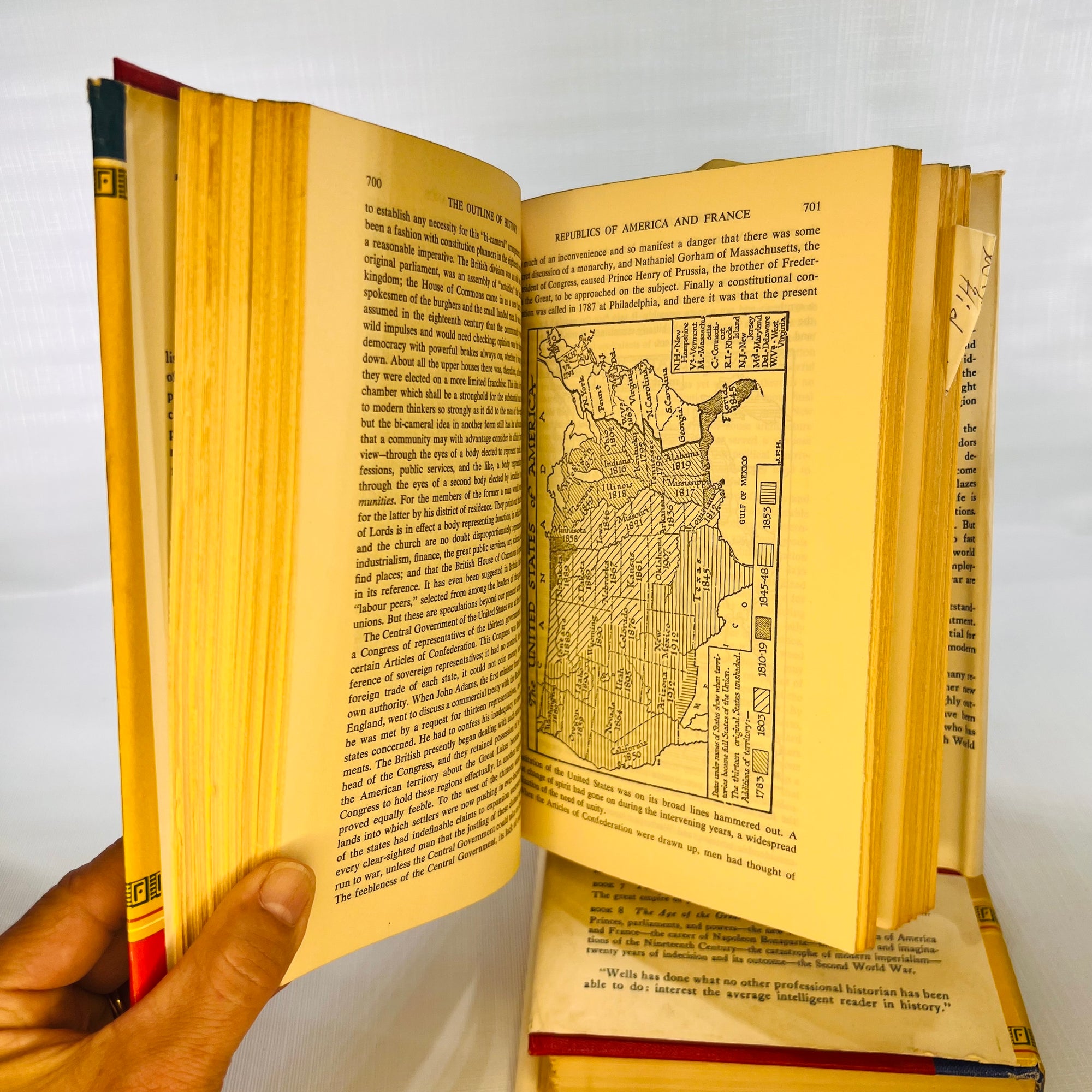 The Outline of History by H.G.Wells Garden City Books Two Volumes-Reading Vintage