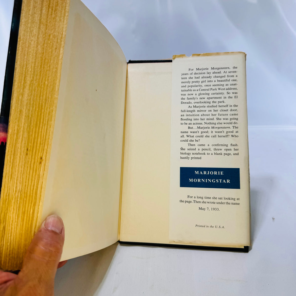 Marjorie Morningstar by Herman Wouk 1955 Doubleday and Company Hardcover