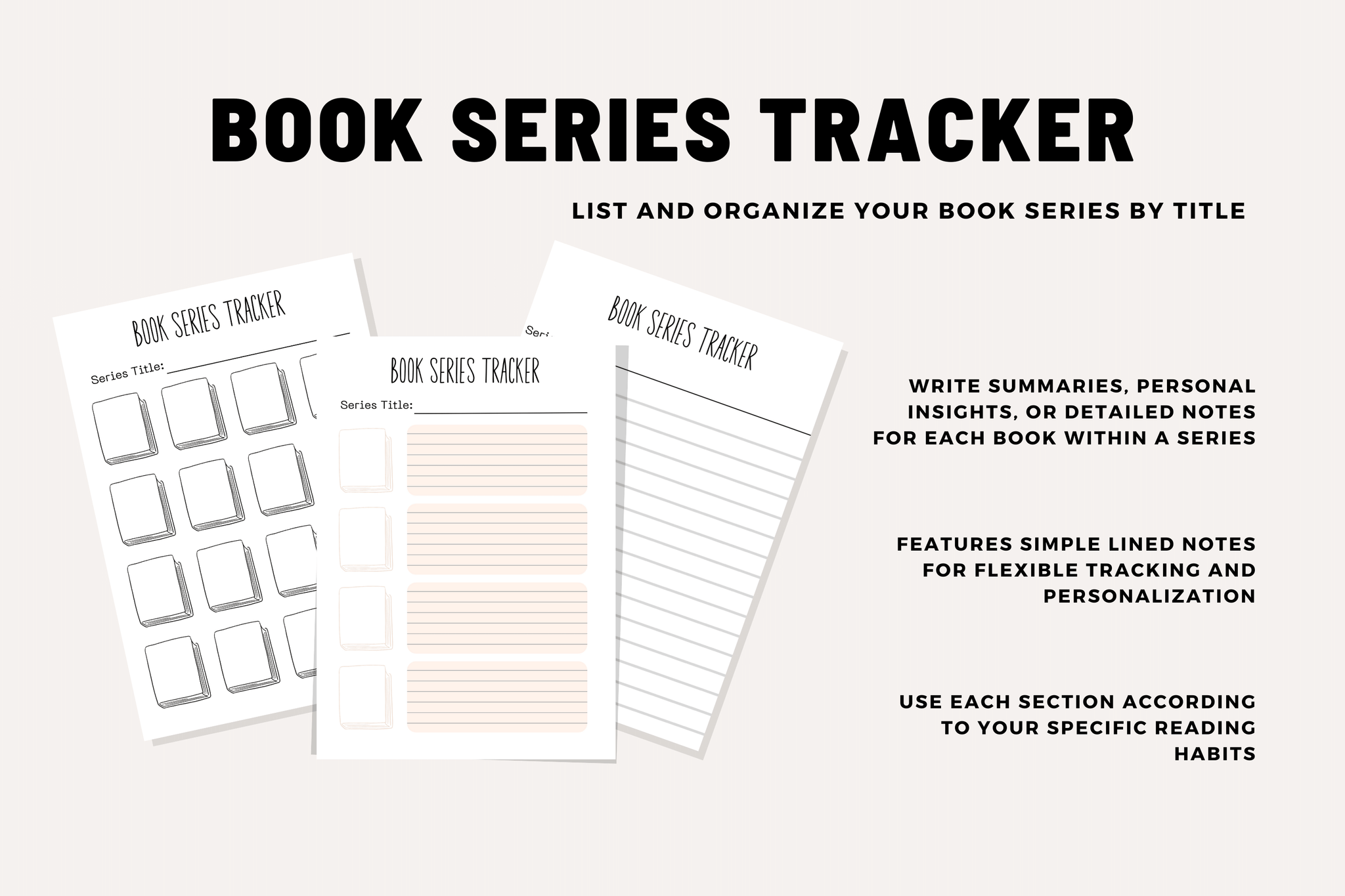 Book Series Tracker – Reading Vintage | Vintage Reading Planner