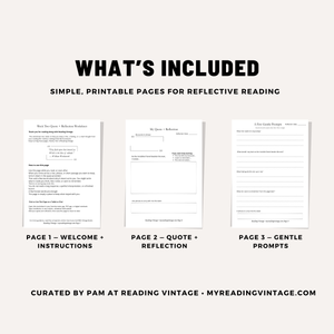 Quote + Reflection Worksheet – Vintage Poetry Reading Journal Printable