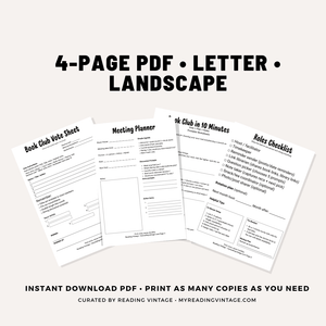 Book Club in 10 Minutes: Vote + Plan + Roles (PDF Printable)