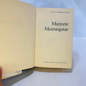 Marjorie Morningstar by Herman Wouk 1955 Doubleday and Company Hardcover