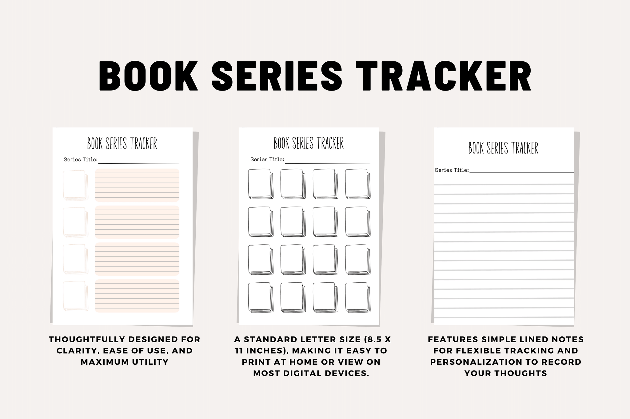 Book Tracker Essentials Book Series Tracker – Reading Vintage | Vintage Reading Planner