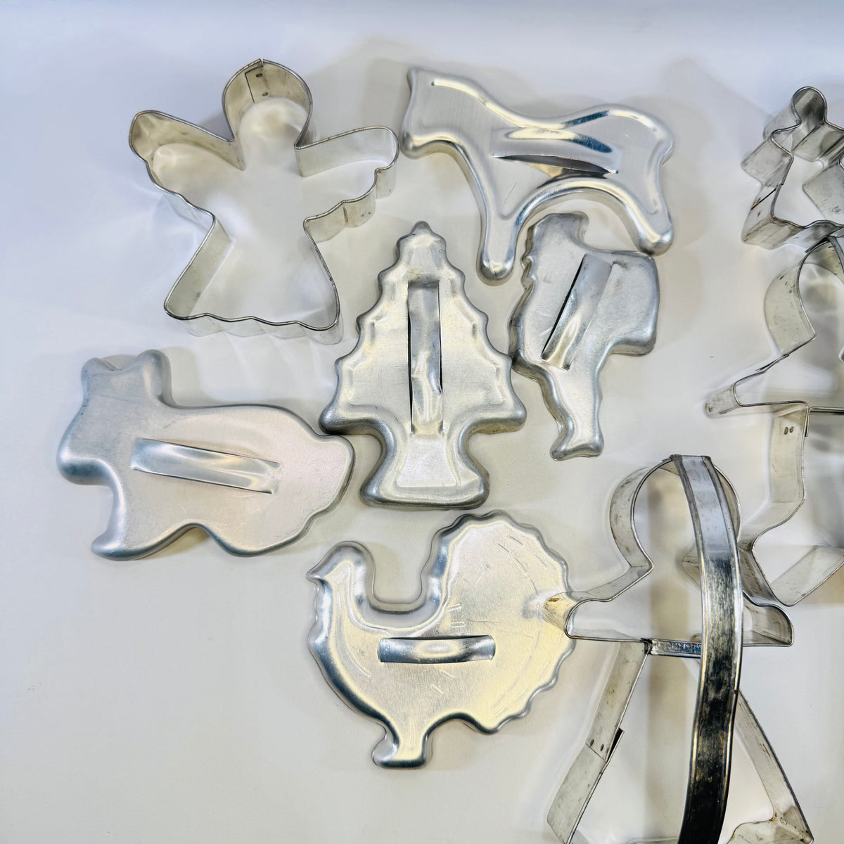 Aluminum Cookie Cutter Lot of 10 with Holiday Shapes