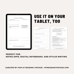 Quote + Reflection Worksheet – Vintage Poetry Reading Journal Printable