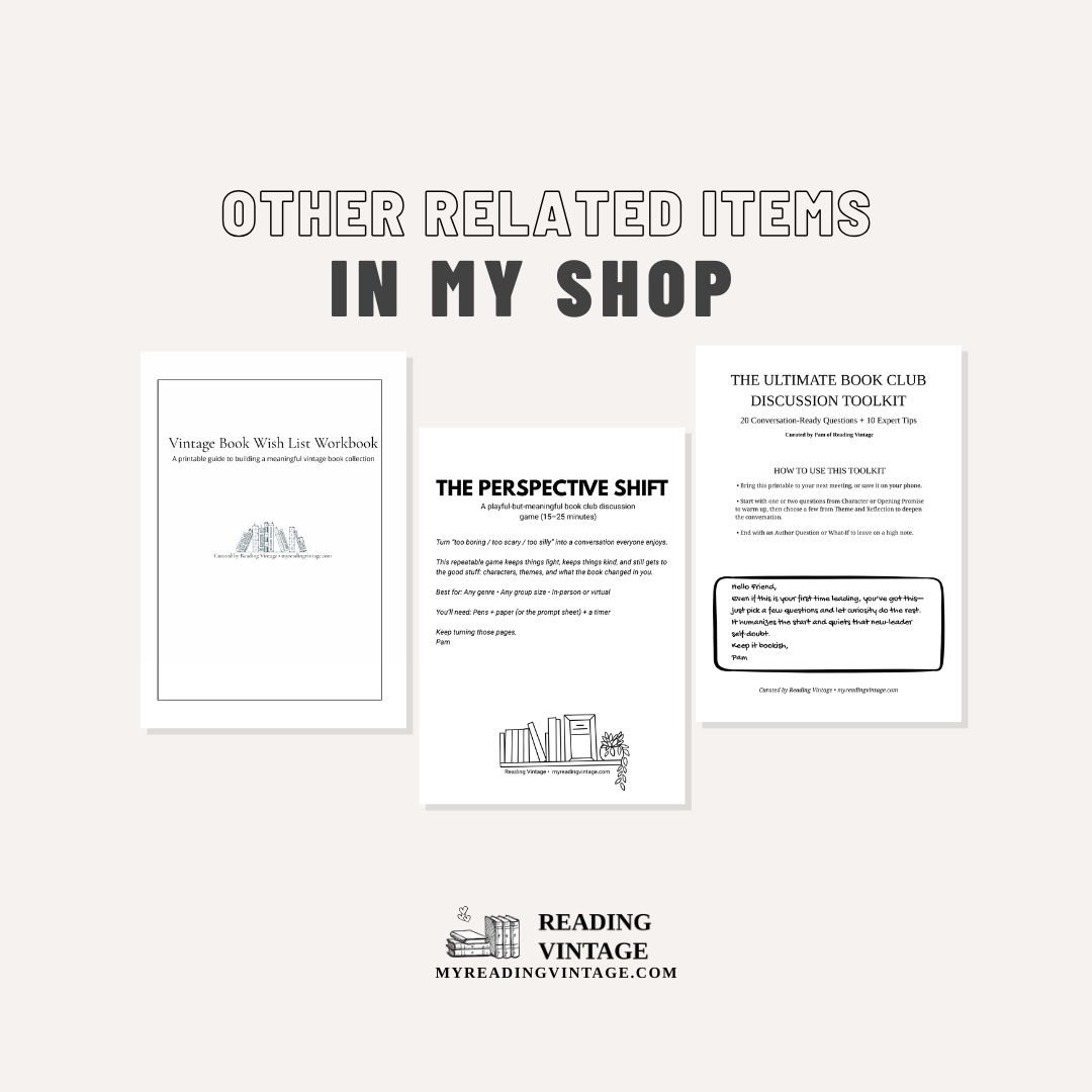 Awkward Silence Rescue Sheet (Printable) | Book Club Games & Discussion Toolkit (PDF Download 3 Pages)