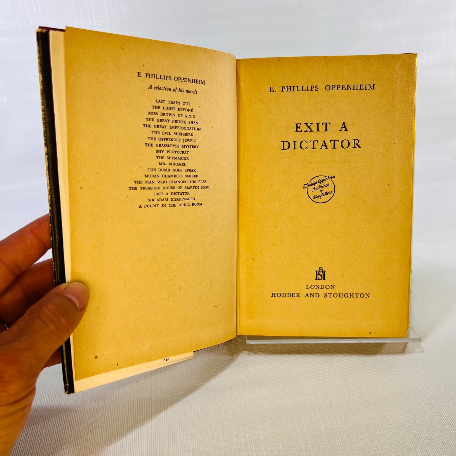Exit a Dictator by E. Philips Oppenheim 1952 London Hodder and Stroughton