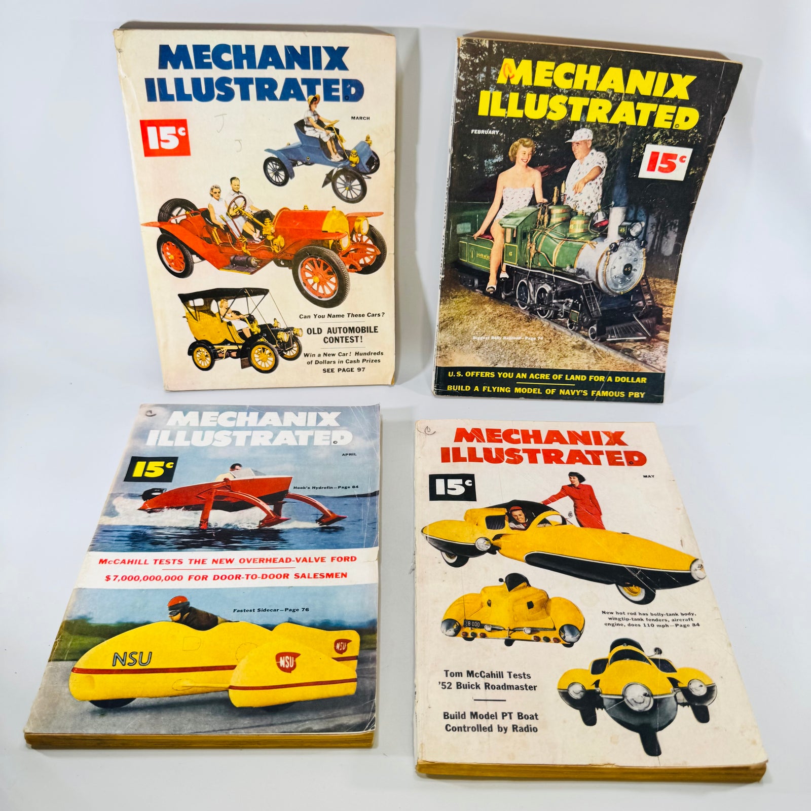 Mechanix Illustrated February to May 1952 Magazine Lot of 4