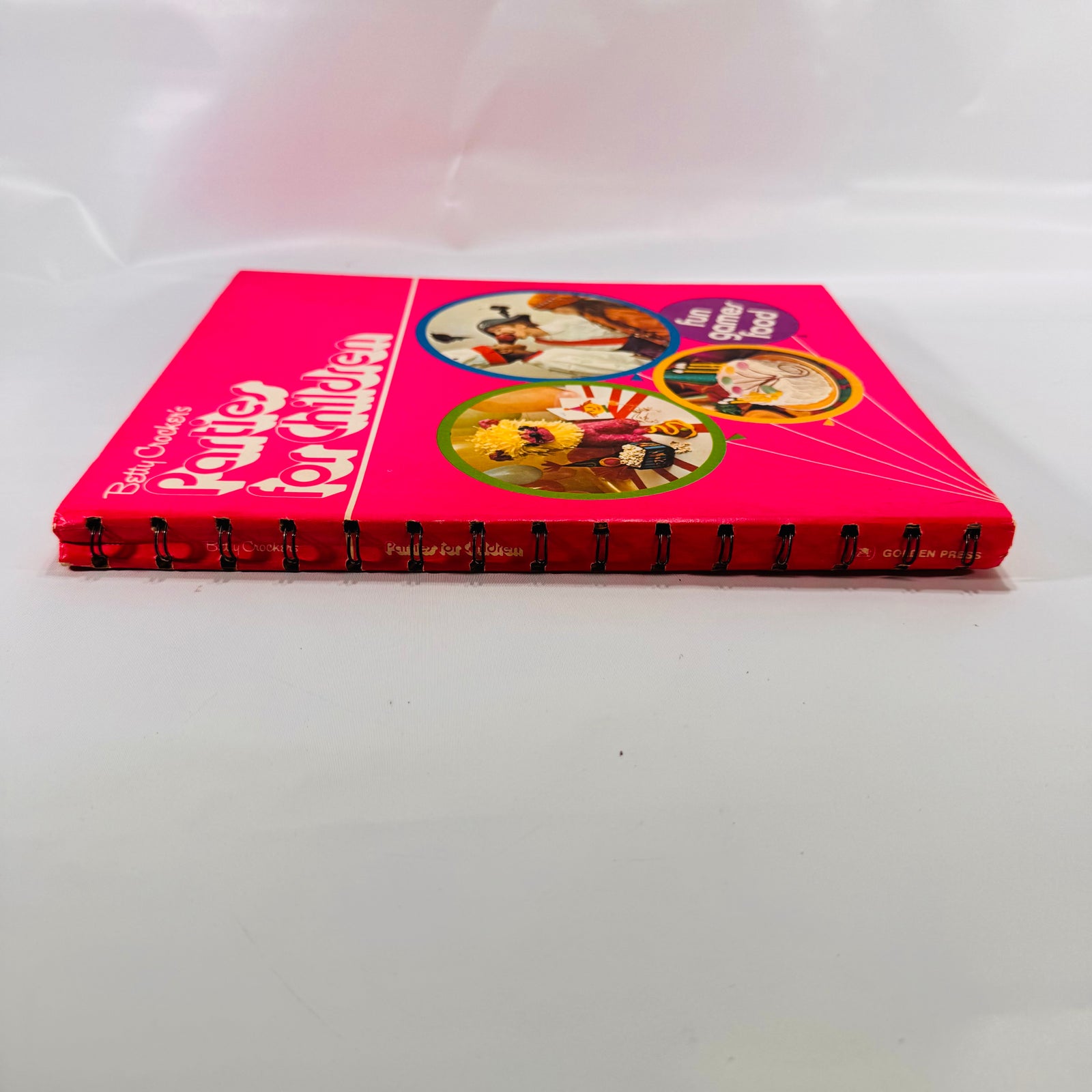 Two Vintage Betty Crocker Books Bundle: Parties for Children (1972) & Cookbooks for Boys and Girls (1976), Hardcover with Spiral Metal Bindings